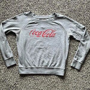 Coca Cola Gray Womens Medium Cotton Blend Long Sleeve Sweatshirt